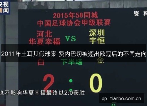 2011年土耳其假球案 费内巴切被逐出欧冠后的不同走向